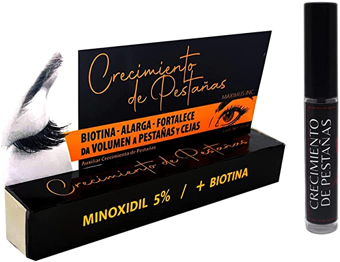 Tratamiento Crecimiento de Pestañas, Cejas o Cabello Barba Bigote, Alargador y Fortalecedor de Pestañas, Estimulante y Potenciador Vitamina E, Bioti, Tupidas y Voluminosas - Maximus Inc